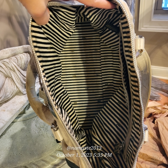 L.A.M.B. by Gwen Stefani Leather Frosted Satchel Luxury Designer Handbag #544 - Picture 6 of 15